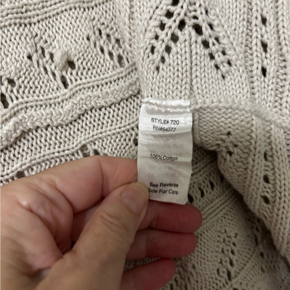CAbi Oatmeal Circle Sweater Size L - Picture 5 of 7